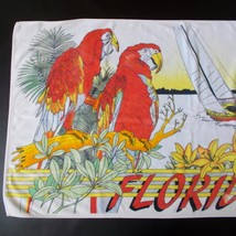 Busch Gardens Beach Towel Florida Souvenir Parrots Sailboat Flowers 1980s - £21.78 GBP