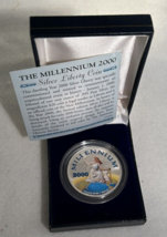 2000 Liberia 1 oz Silver Millennium Liberty Coin Uncirculated Box COA Colorized! - £37.77 GBP
