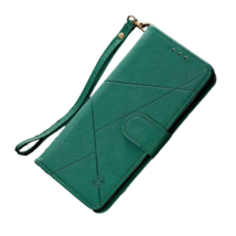 Anymob Samsung Phone Case Green Leather Flip Stand Phone Cover - £23.07 GBP