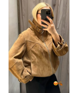 ZARA BNWT 2025. LIGHT BROWN CAMEL SUEDE LEATHER JACKET LIMITED EDITION. ... - $499.65