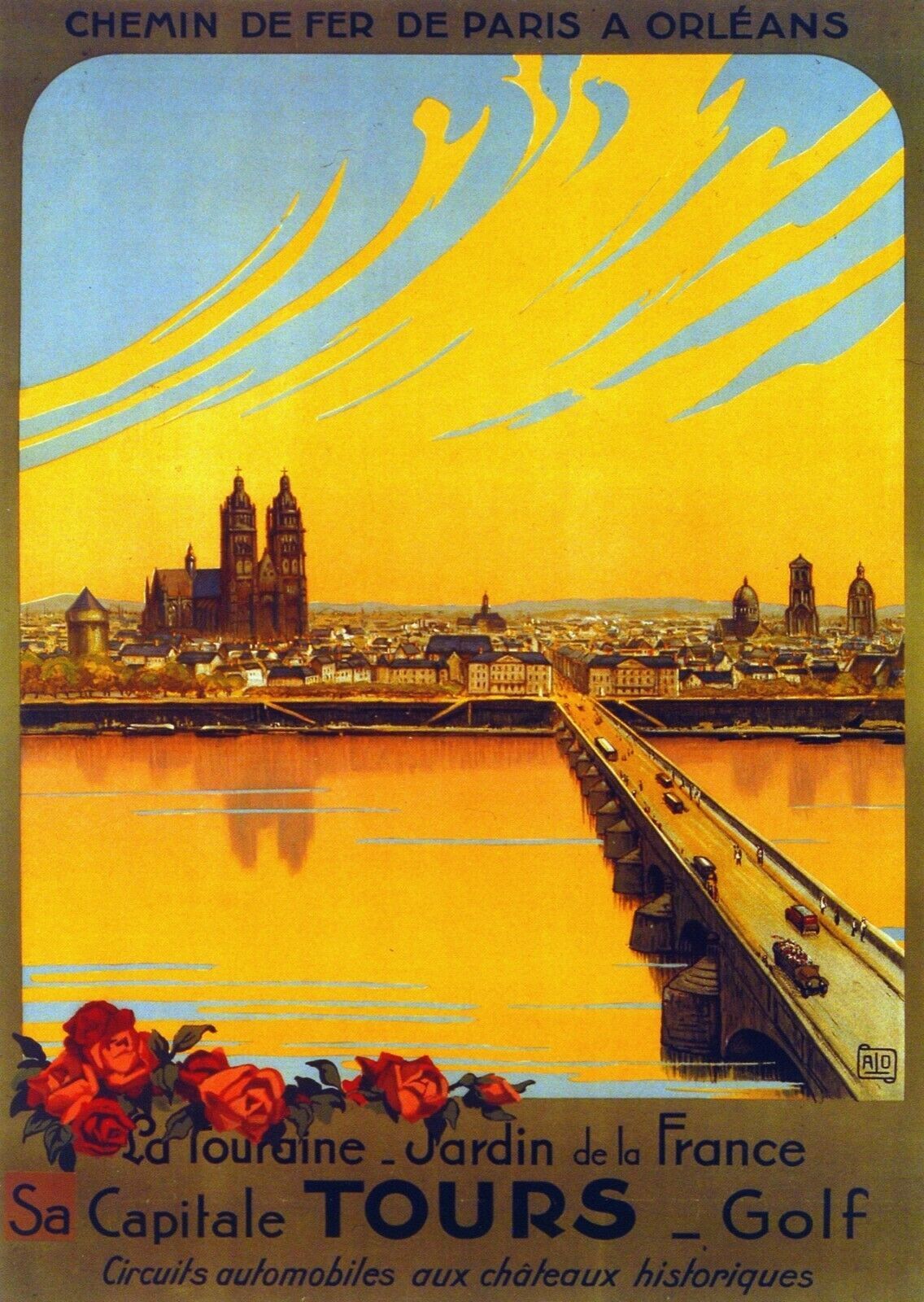 6327.Jardin de France Tours, Travel Poster.Wall Art Decorative.Travel decor