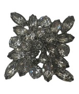 Vintage Weiss Clear &amp; Gray Layered Rhinestone Star Silver Tone Pin Brooch - £29.80 GBP