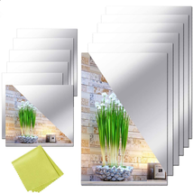 NEW 6&quot; x 6&quot; and 6&quot; x 9&quot; 12 Pieces Self Adhesive Acrylic Mirror Sheets Non Glass  - £12.66 GBP