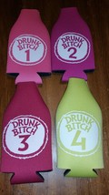 New Drunk Bitch One Two Three Four Bottle Koozie Insulated Beer Holder Coozie - £5.54 GBP