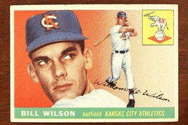 Vintage Baseball Card Topps 1955 Bill Wilson Outfield Kansas City Athletics #86 - £9.07 GBP