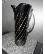 Ajka Frances Black Crystal Swirl Martini Pitcher Measures 10.2&quot; H NIB - $395.00