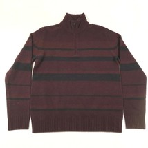 Banana Republic Lambswool Cashmere Sweater Jumper Mens S Red Black 1/4 Zip - £18.32 GBP