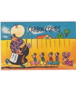Black Americana Cartoon Carbon Copies Postcard Mother w Kids Unused - £7.86 GBP