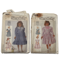 Vintage Simplicity Gunne Sax Sewing Pattern Girls 5 Lace Trim Dresses 1986 Cut - $19.01