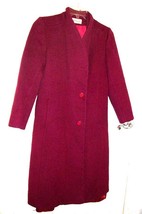 Bromleigh Burgundy Crimson Wool Long Coat Size Medium 9 10 - £53.95 GBP