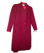 Bromleigh Burgundy Crimson Wool Long Coat Size Medium 9 10 - £54.41 GBP