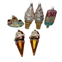 Robert Stanley Ornaments Ice Cream Sweet Treats Popsicle Lot 6 Santa Cone Sundae - £40.76 GBP