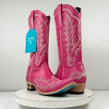 NEW Lane LEXINGTON Hot Pink Leather Cowboy Boots Ladies 7.5 Western Snip Toe - £179.35 GBP