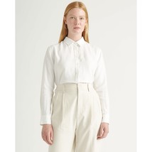 Quince Womens 100% European Linen Long Sleeve Shirt Button Down White S - $26.96