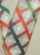 Picasso Brand Neck Tie/Necktie Vintage orange green white weave 55&quot;x3.75... - $18.39 CAD