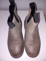 Mens Crocs Chelsea Boots Size 8 UK Grey Leather - $54.00