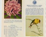 State of Washington Flag Song Bird History Brochure &amp; Music 1930&#39;s - £29.51 GBP