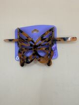 Claires Lucite Brown Tortoise Butterfly Bun Ponytail Holder and Stick Ne... - $9.89