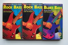 Guitar Bass Basics 1 &amp; 2 / Rock Bass 2 VHS Video 3 Tape Lot - £11.86 GBP