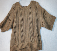 Mossimo Sweater Womens Size Medium Brown Knit Dolman Sleeve Round Neck Pullover - £10.10 GBP