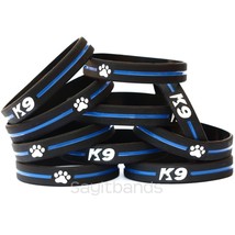 10 of K9 Wristbands - K-9 Bracelets - Thin Blue Line Canine Police Bracelet - £10.86 GBP