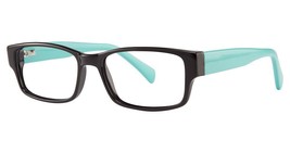 Modern Optical Chill Unisex Plastic Eyeglasses 46-15-135 BLK/TUR W/ Soft Case - £17.73 GBP