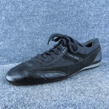 Calvin Klein Clay Men Sneaker Shoes Black Leather Lace Up Size 13 Medium - £21.80 GBP