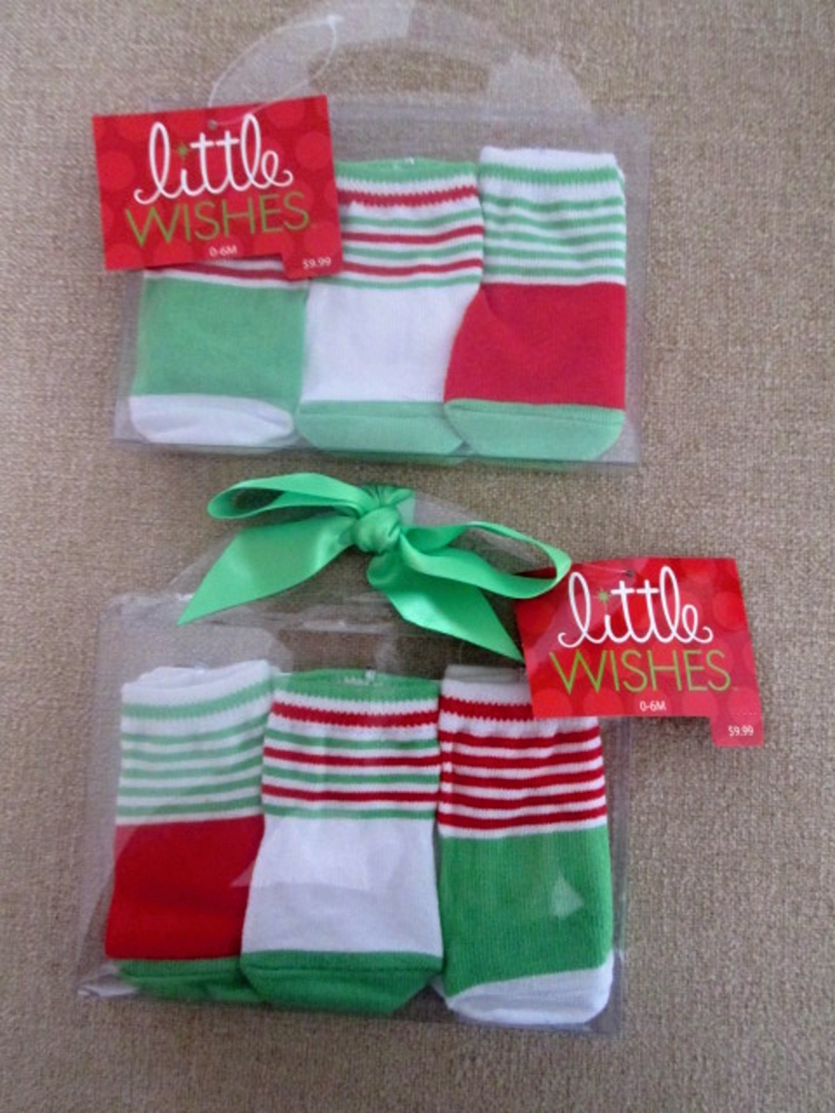 NWT Gift Set of Little Wishes Christmas Infant Socks Defects See Description - $10.95