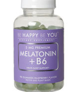 BE HAPPY BE YOU MELATONIN + B6, 90 Gummies Raspberry Flavor, - £19.57 GBP