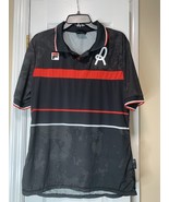 Rare L.R. Vicenza Soccer Staff Polo Diesel FILA Black Sz Large Missing Button - $149.98