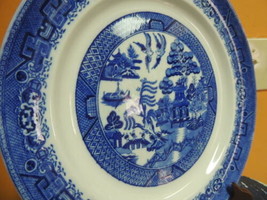 Allertons England Blue Willow 13&quot; Platter / Charger impressed 7 40 mark ... - $49.49