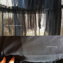 Black A-line Long Tulle Skirt Women Custom Plus Size Pleated Tulle Skirt image 3