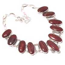 Red Jasper Vintage Style Gemstone Christmas Gift Necklace Jewelry 18&quot; SA 865 - £13.58 GBP