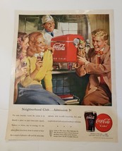 Large Print Ad Modern Era 1947 Coca-Cola Neighborhood Club - $23.34
