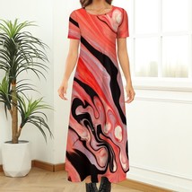 Pink and Red Swirl Dress | Vintage Dress | Women&#39;s Clothing | Long Maxi Dress fo - £54.05 GBP+