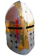 Templar Helmet Medieval Crusader Helmet Adult Templar Cross Helmet New W... - $117.60