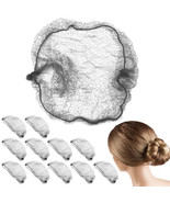 12 Elastic Nylon Invisible Hair Nets Stretch Edge Mesh Net Grey Blonde W... - £20.90 GBP