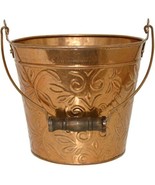 Planter With Handle, Copper Floral Metal, 8-In. - $28.02