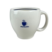 Starbucks Barista White Ceramic Coffee Mug 2002 Steaming Cup Logo Blue 14 Oz - £10.90 GBP