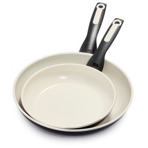 GreenPan Rio Healthy Ceramic Nonstick 8&quot; and 10&quot; Frying Pan Skillet Set, PFAS-Fr - £43.34 GBP