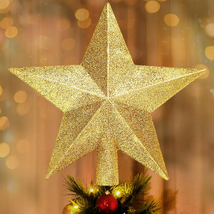 Glitter Christmas Star Tree Topper for Holiday Decorations, Christmas Tr... - $14.54