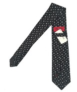 NEW $295 Isaia Pure Silk 7 Fold Tie!   Black with Silver &amp; White Designs - $164.11 CAD