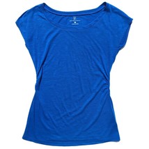 New York and Company Women Short Sleeve Tee Shirt size S slub top bright blue - £6.18 GBP