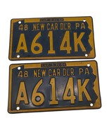 1948 Pennsylvania New Car Dealer License Plate Matched Pair PA Penna A61... - $2,807.82 MXN