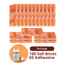 Salt Bricks Pack of 100 With 3 Adhesive - £707.82 GBP