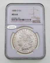 1888-O $1 Silver Morgan Dollar Graded by NGC as MS-64 - £142.87 GBP