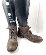 Steve Madden Combat Boots Men 10.5D P-Quays Brown Leather Lizard embosse... - $51.36 CAD