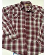 Vintage Wrangler Wrancher Shirt Mens XXL Pearl Snap Western Red Plaid - €21,25 EUR
