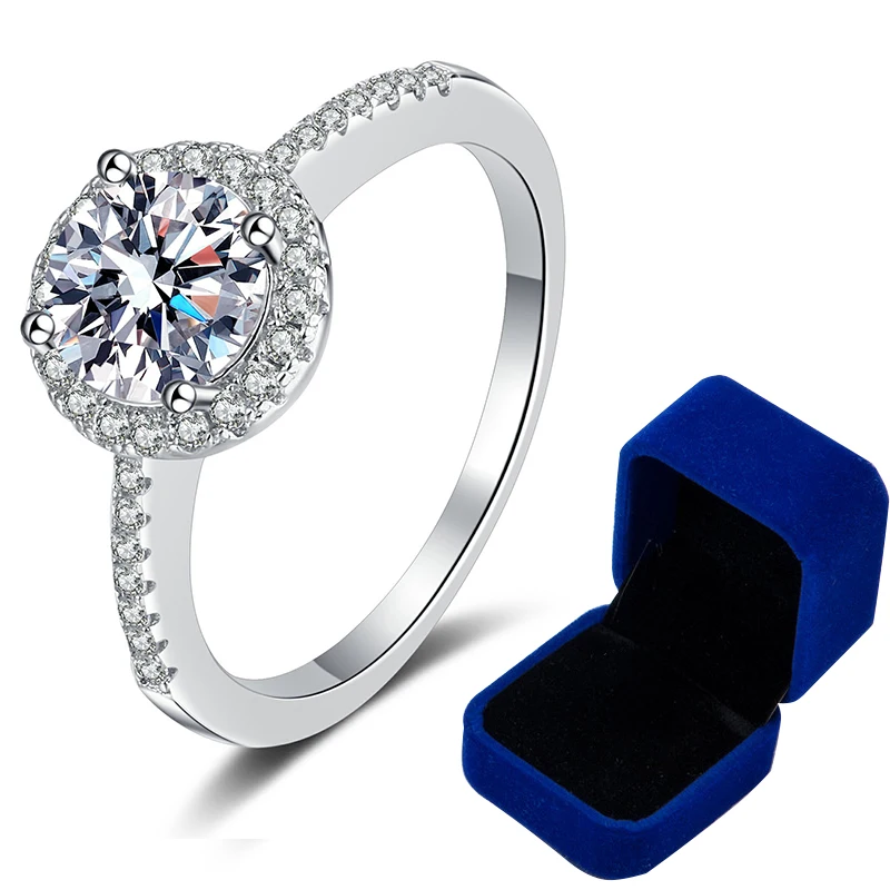 3CT Round Brilliant Moissanite Diamond Engagement Ring For Women 100% Pass Diamo - £72.65 GBP