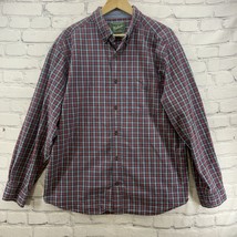 Woolrich Plaid Shirt Mens Sz L Large Button Up 100% Cotton - £14.24 GBP